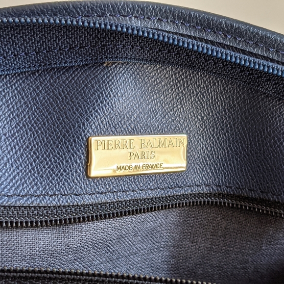 Vintage Pierre Balmain Navy Blue Canvas Tote Bag - Picture 5 of 6